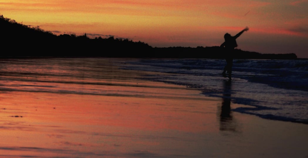 Bundaberg beach with sunset